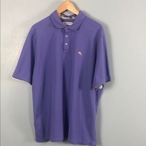 Tommy Bahama XLT Island zone Purple Polo Shirt with Orange Logo Supima cotton